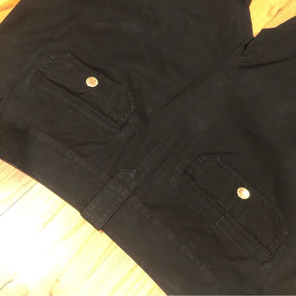 Lauren Ralph Lauren Black Pocket Cargo Pants With Gold Hardware - Picture 10 of 12
